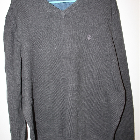 Grey Izod V Neck Sweater - Picture 2 of 6